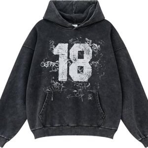 Graphic Hoodies - Trending Y2K Streetwear for Men, Vintage Sweatshirt Style-Classic Numeric Print
