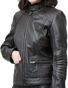 Women's Leather Jacket- Biker Style Casual And Trending Fashion Real Lambskin Leather Jacket for Womens