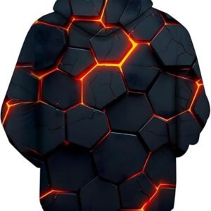 SANKILL Graphic Hoodies for Men Funny Novelty Pullover Sweatshirt Xmas Gifts Black red Anime Hoodie Cool Designs Rapper