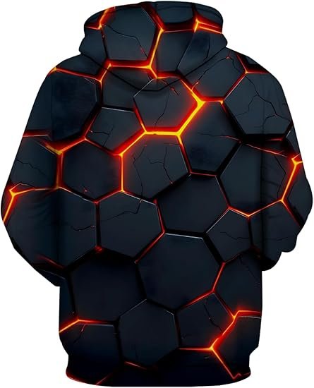 SANKILL Graphic Hoodies for Men Funny Novelty Pullover Sweatshirt Xmas Gifts Black red Anime Hoodie Cool Designs Rapper